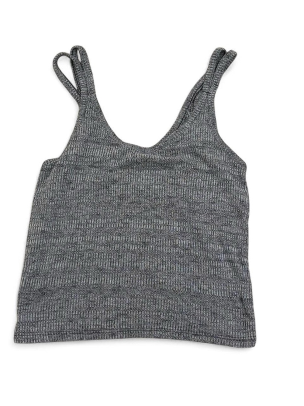 Gray Ribbed Knit Tank Top - Women